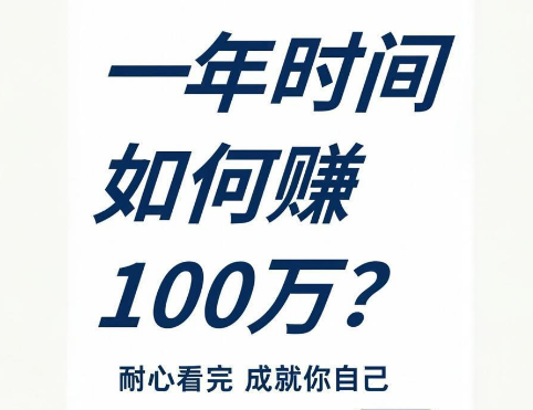 如何一年时间赚100万？